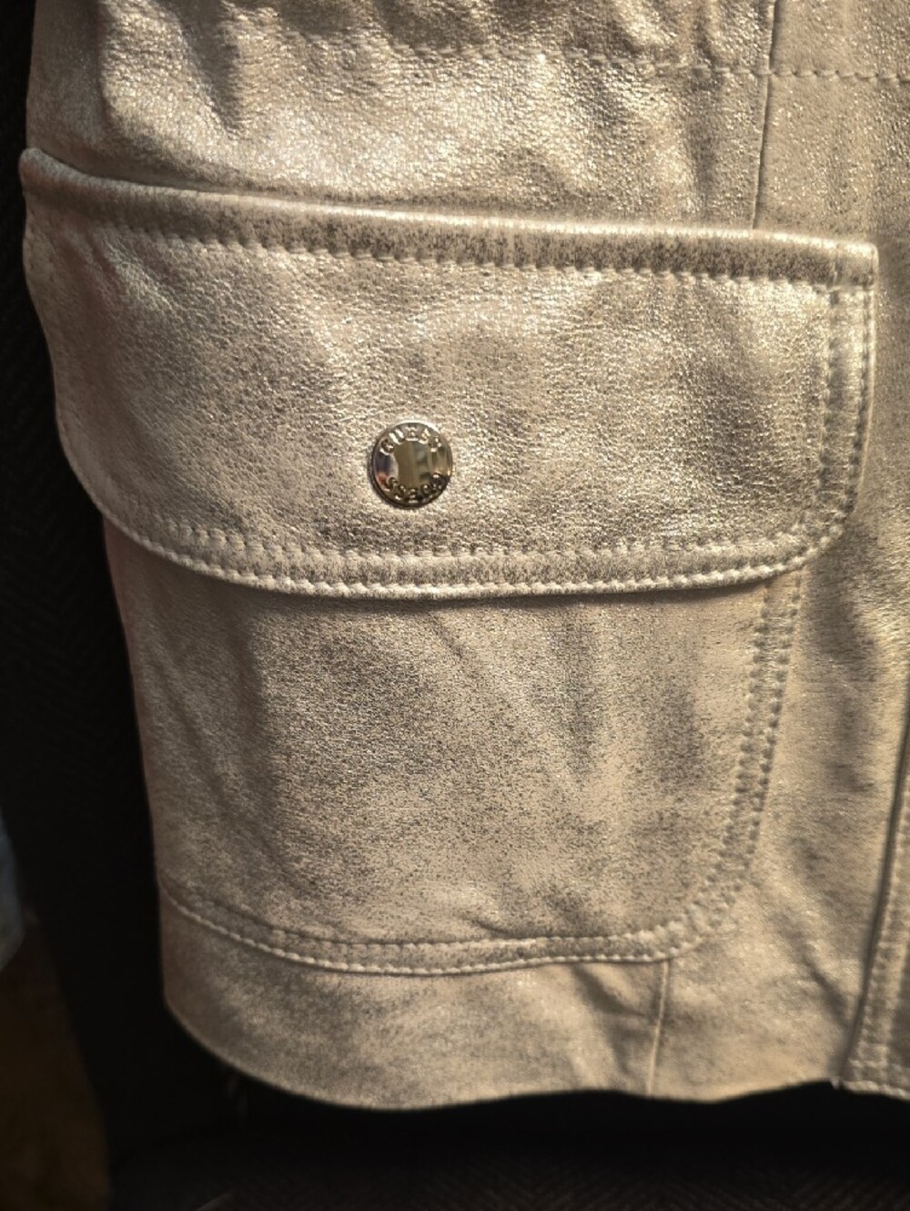 GUESS Metallic Silver Utility Jacket - Picture 4 of 15